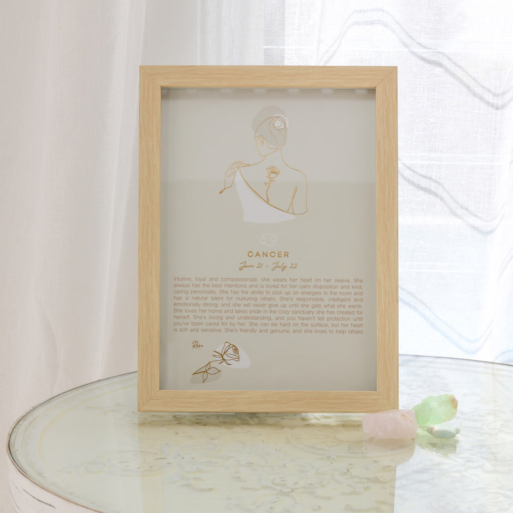 The Mystique Astrological Framed Prints feature whimsical and feminine illustrations combined with a pastel colour palette. The collection features 12x framed prints for each astrological star sign and gold foil detail for an elegant finished look.| Bliss Gifts & Homewares | Unit 8, 259 Princes Hwy Ulladulla | South Coast NSW | Online Retail Gift & Homeware Shopping | 0427795959, 44541523