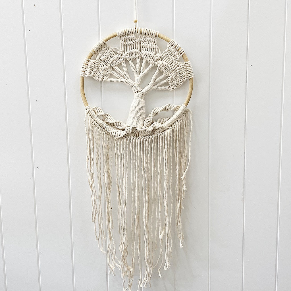 Handmade macrame dream catcher tree of life 