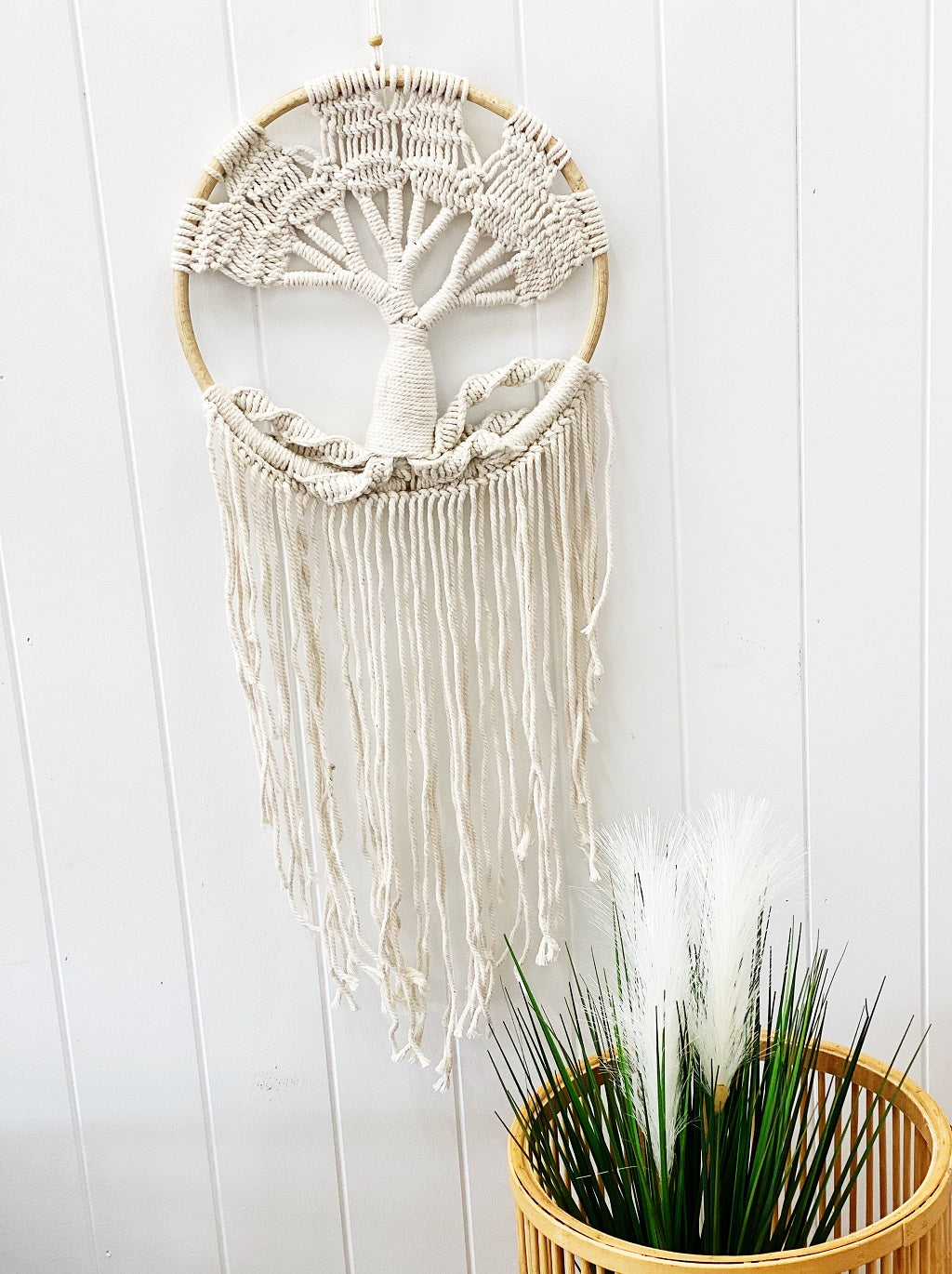 Handmade macrame dream catcher tree of life 