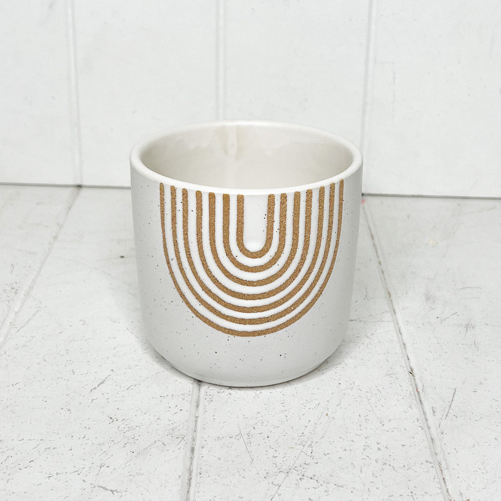 Arch Ceramic Pot | Speckled Texture | Stylish Plant Container