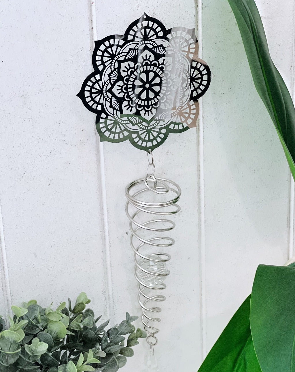 Our Mandala Vortex Spiral Spinner is so delicately impressive and would fit into any home style, inside or outside. It creates the vortex illusion by spinning with an intricately detailed Mandala symbol hanging above. 60cm.| Bliss Gifts &amp; Homewares | Unit 8, 259 Princes Hwy Ulladulla | South Coast NSW | Online Retail Gift &amp; Homeware Shopping | 0427795959, 44541523