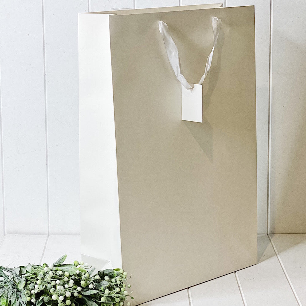 Give your loved ones a gift with our Matte White Gift Bag in Jumbo. Available in multiple sizes to fit your gift perfectly. 35x53x14cm.| Bliss Gifts &amp; Homewares | Unit 8, 259 Princes Hwy Ulladulla | South Coast NSW | Online Retail Gift &amp; Homeware Shopping | 0427795959, 44541523