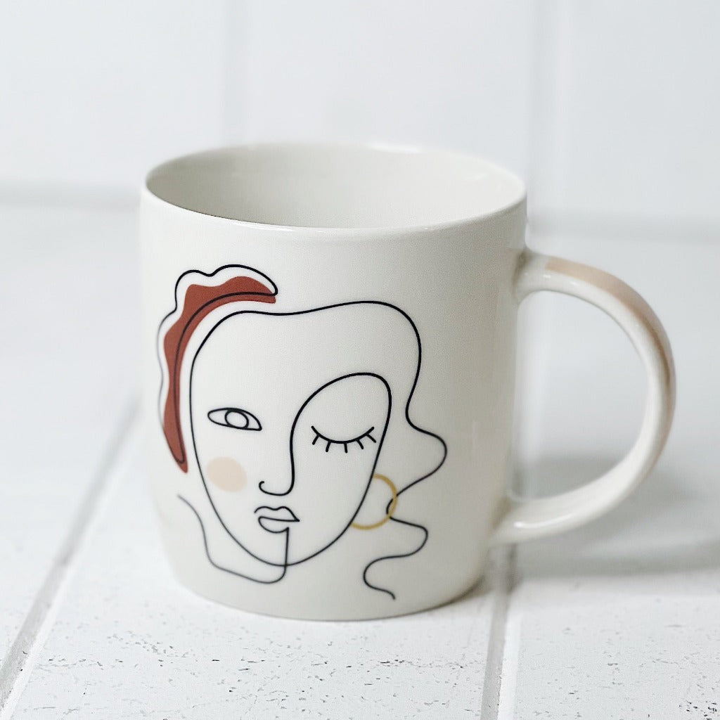 Our modern Melody Abstract Face Mugs - 350mls feature a fun and quirky yet minimalistic pattern which form abstract faces on beautiful new bone china. Full of personality and style. | Bliss Gifts &amp; Homewares | Unit 8, 259 Princes Hwy Ulladulla | South Coast NSW | Online Retail Gift &amp; Homeware Shopping | 0427795959, 44541523