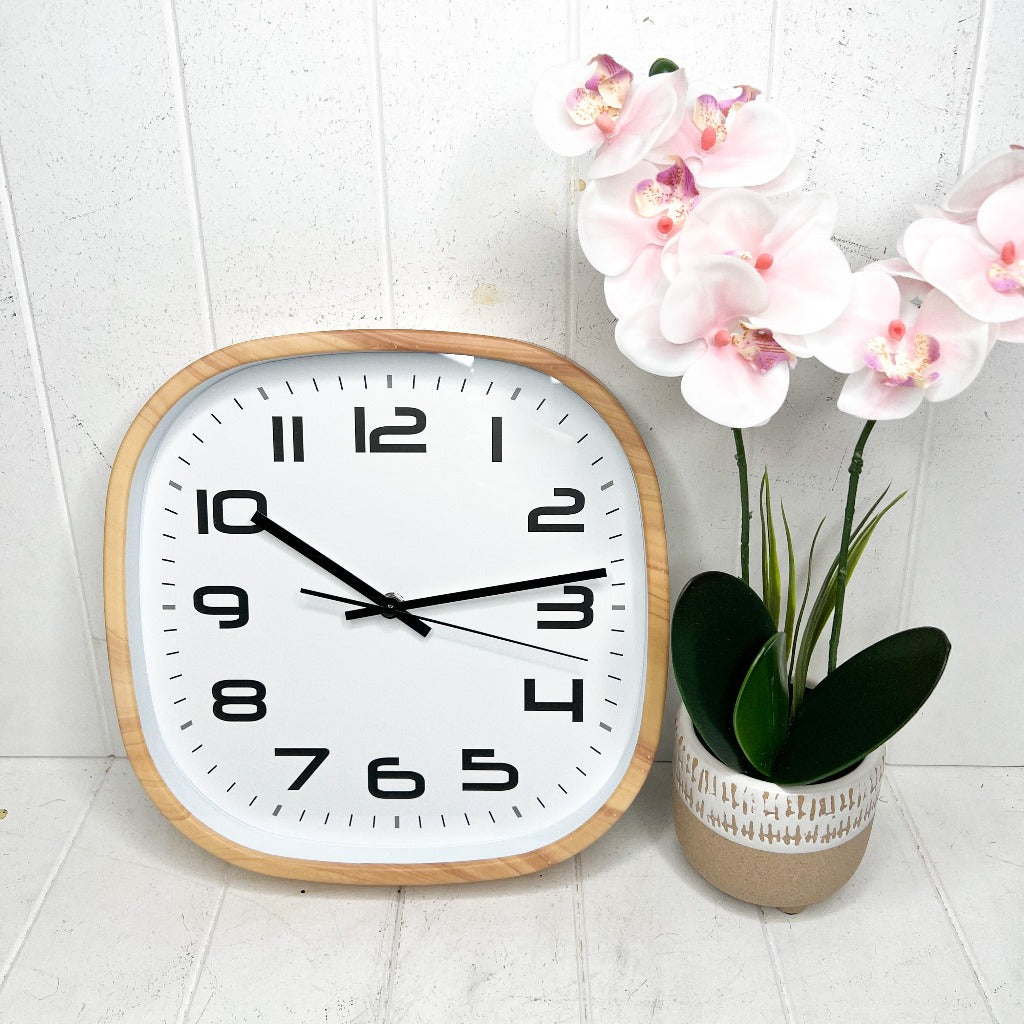 You&#39;ll always be on time with our Minimalistic Wall Clocks. With two colours to choose from in a modern and chic design, this 30cm wall clock has a white face with black numbers on an easy to read display. Black or Wood Look. | Bliss Gifts &amp; Homewares | Unit 8, 259 Princes Hwy Ulladulla | South Coast NSW | Online Retail Gift &amp; Homeware Shopping | 0427795959, 44541523