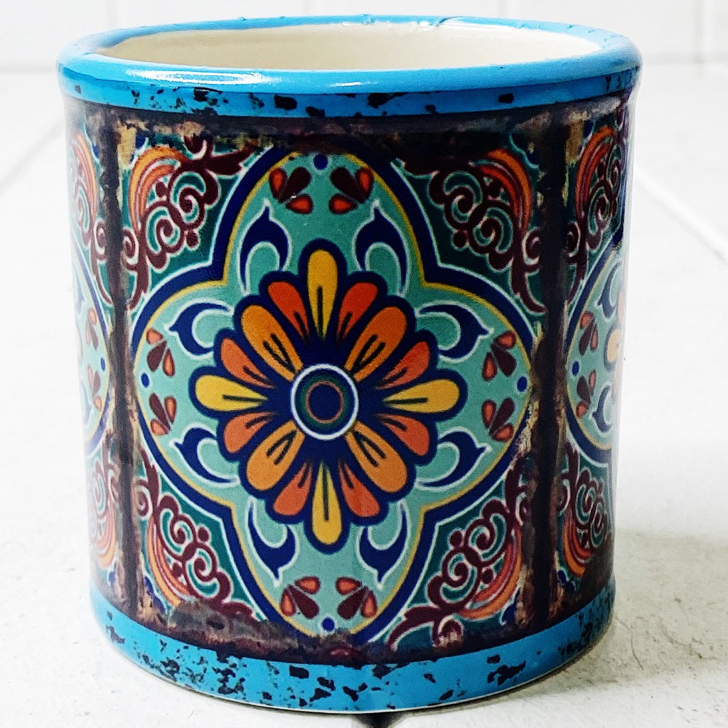 Our gorgeous Moroccan Round Pots - Large create a unique style with bold shapes and bright shades of blues, reds and browns. Measures: 13.5x12.5cm. Ceramic.| Bliss Gifts &amp; Homewares | Unit 8, 259 Princes Hwy Ulladulla | South Coast NSW | Online Retail Gift &amp; Homeware Shopping | 0427795959, 44541523