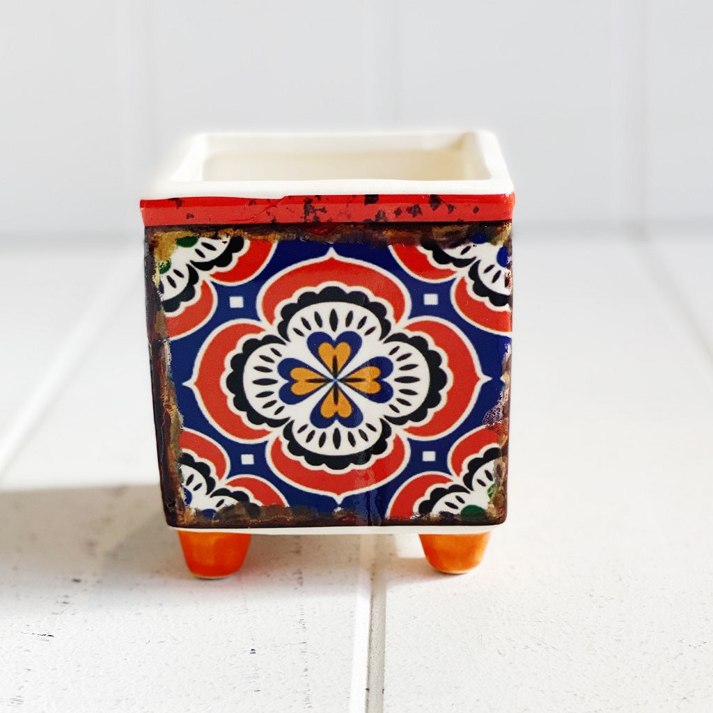 Medium Square Pot with Legs | Moroccan Design 