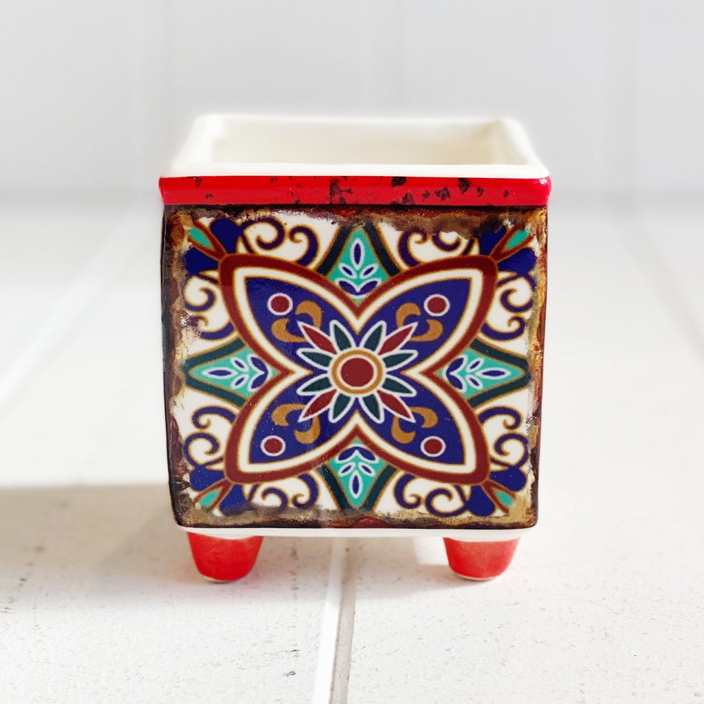 Moroccan Square Pot | Small Raised Planter 