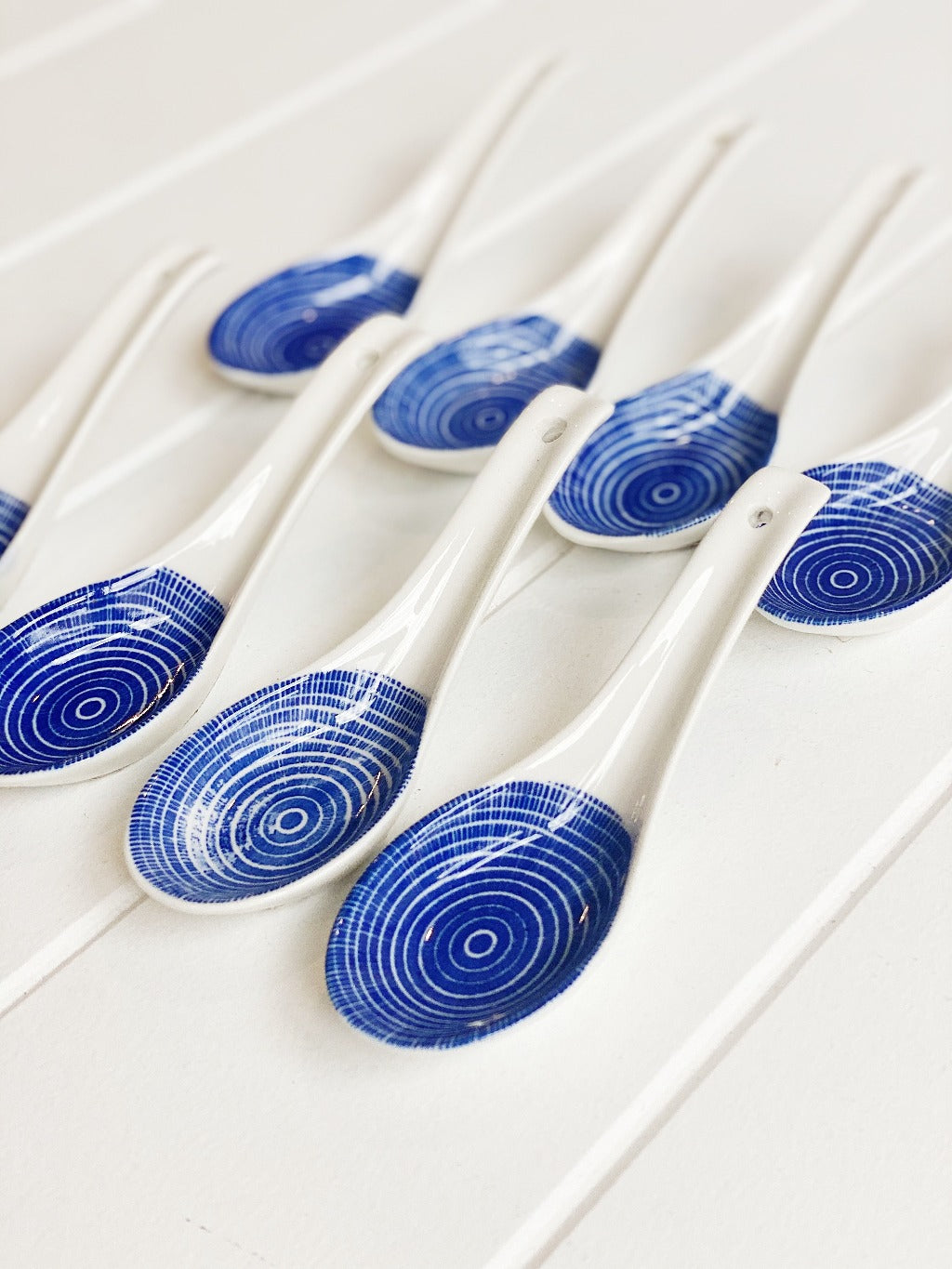 Moroccan Style Ceramic Spoon Set of 8 in Style A – perfect for your next foodie gathering, whether your serving up your famous Laksa, taking your grazing platter to the next level, or presenting stylish canapés for a cocktail night - Moroccan Style Dinnerware - including handle 13cm, spoon itself 6cmx4cmx1.5cm - Commercial Grade quality | Bliss Gifts & Homewares - Unit 8, 259 Princes Hwy Ulladulla - Shop Online - 0427795959, 44541523 - Australia wide shipping – AfterPay Available 