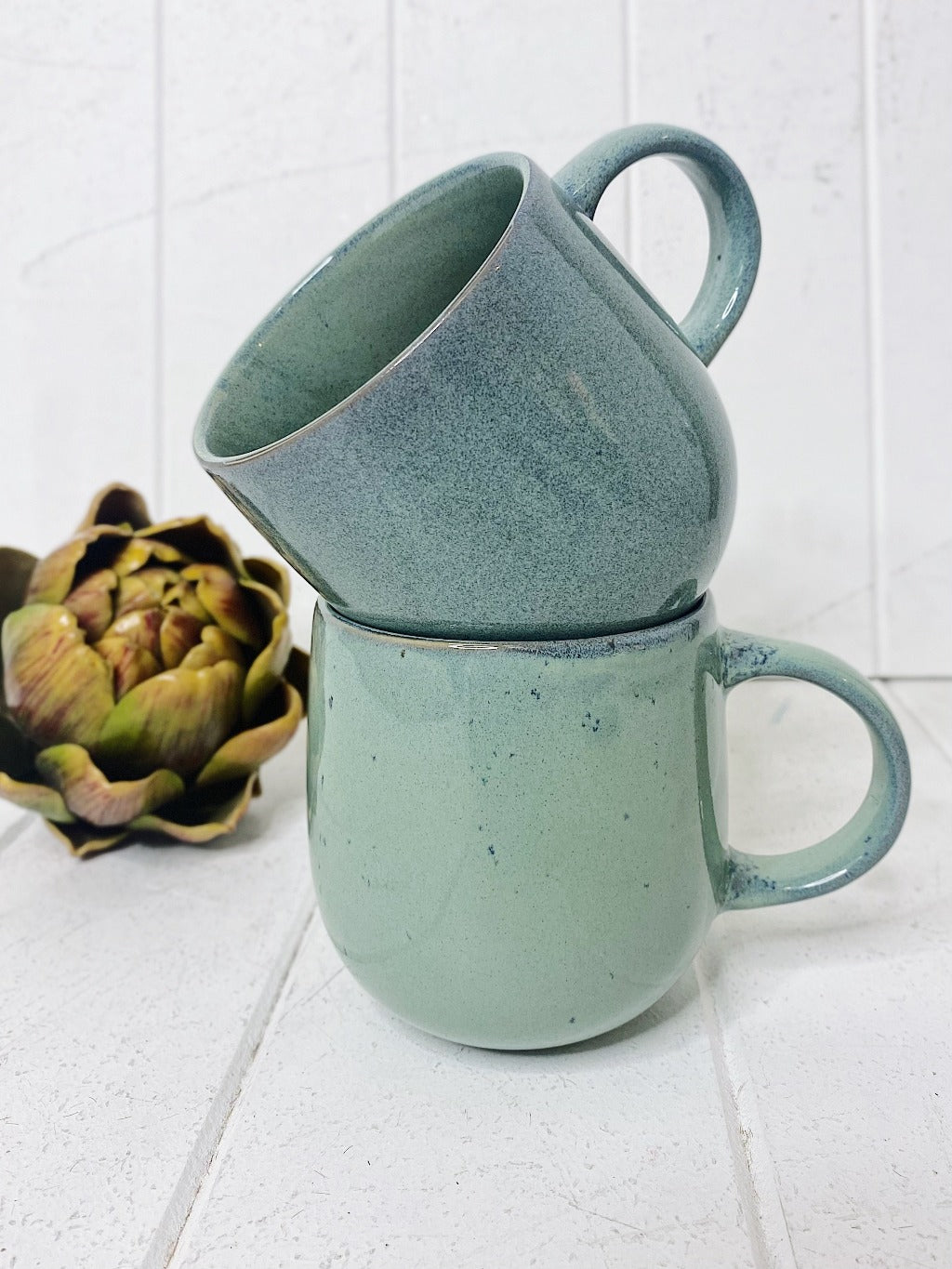 Naoko Pistachio Mug, ceramic coffee cup for stylish home decor.