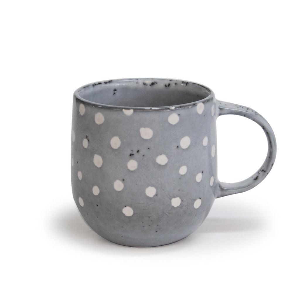 Naoko Polka Grey Mug | Ceramic Coffee Mug