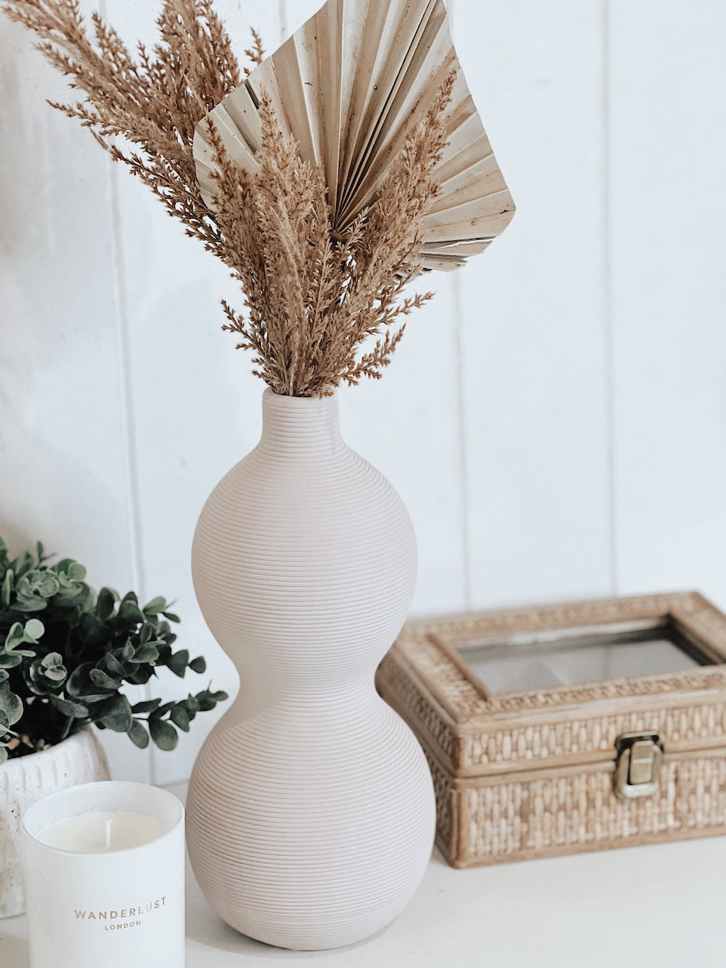 Epitomising minimal design and a modern aesthetic, the Orga Vase Snow - 27cm is the ideal complement to the flowers, branches and leaves it may hold. Part of Salt&amp;Pepper&#39;s Gallery collection, this vase features a modern shape with a textured rib surface. | Bliss Gifts &amp; Homewares | Unit 8, 259 Princes Hwy Ulladulla | South Coast NSW | Online Retail Gift &amp; Homeware Shopping | 0427795959, 44541523