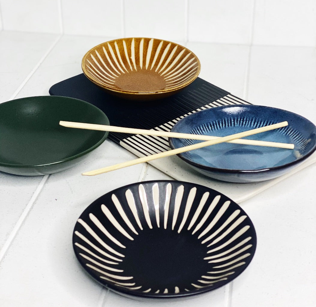 Shibori-blues, earthy colours and eclectic forms and patterns combine in this four-piece OSAKA dish set by Salt&amp;Pepper. Each 15x4cm dish brings the earth, sea and sky to your hosting style, exuding a timeless look for everyday dining or special occasions.| Bliss Gifts &amp; Homewares | Unit 8, 259 Princes Hwy Ulladulla | South Coast NSW | Online Retail Gift &amp; Homeware Shopping | 0427795959, 44541523