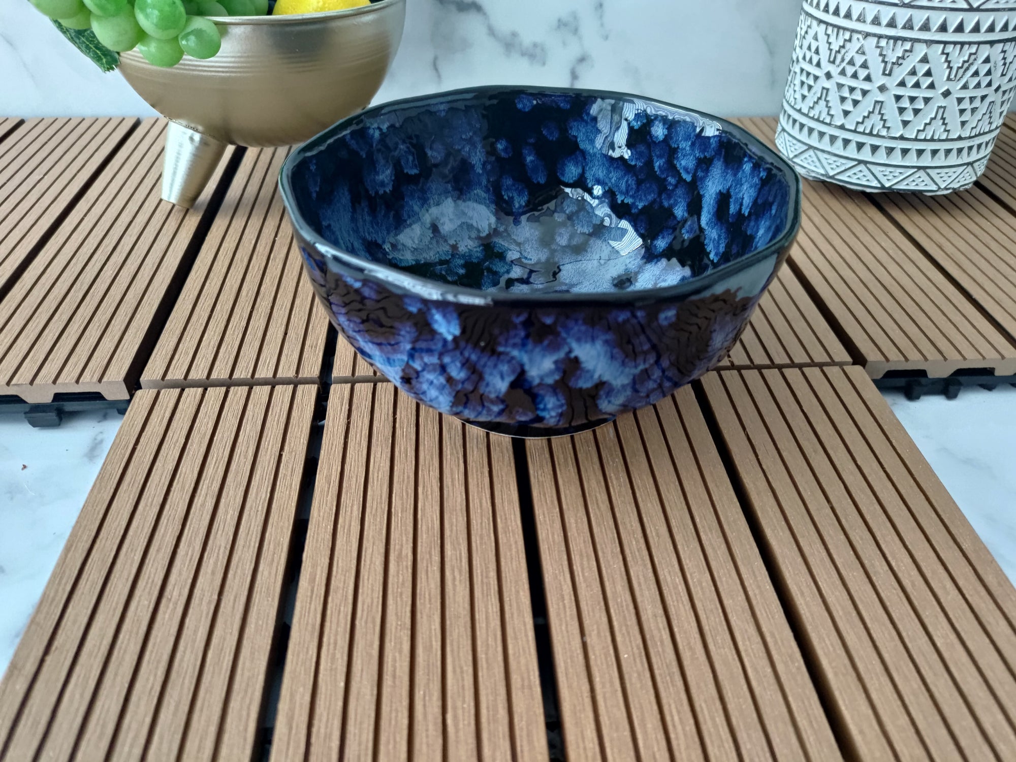 Azure serving bowl