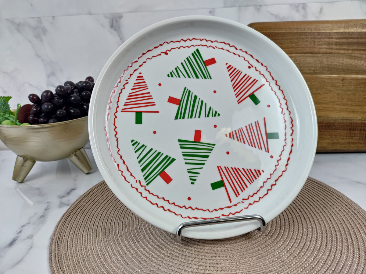 Christmas Lipped Round Platter - 28 cm