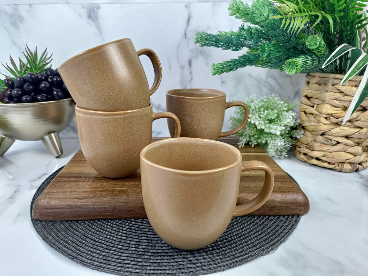 Arch Mug Set of 4 - Sand Beige/Natural