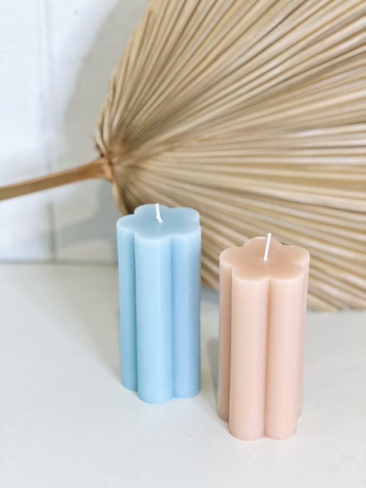 Our new and fun Pastel Flower Pillar Candles are perfect for any home interiors bringing texture and colour to your space. The fun aesthetic shape makes it the perfect add on gift for your loved ones or spoil yourself! 2 colours available.| Bliss Gifts &amp; Homewares | Unit 8, 259 Princes Hwy Ulladulla | South Coast NSW | Online Retail Gift &amp; Homeware Shopping | 0427795959, 44541523