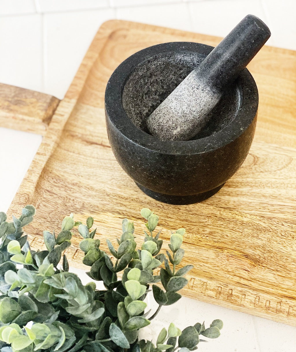 This Polished Granite Mortar and Pestle offers display-worthy function for your kitchen. Crafted from fine-quality and durable granite, this set will arm you for effortless food prep and makes for a perfect culinary gift.| Bliss Gifts &amp; Homewares | Unit 8, 259 Princes Hwy Ulladulla | South Coast NSW | Online Retail Gift &amp; Homeware Shopping | 0427795959, 44541523