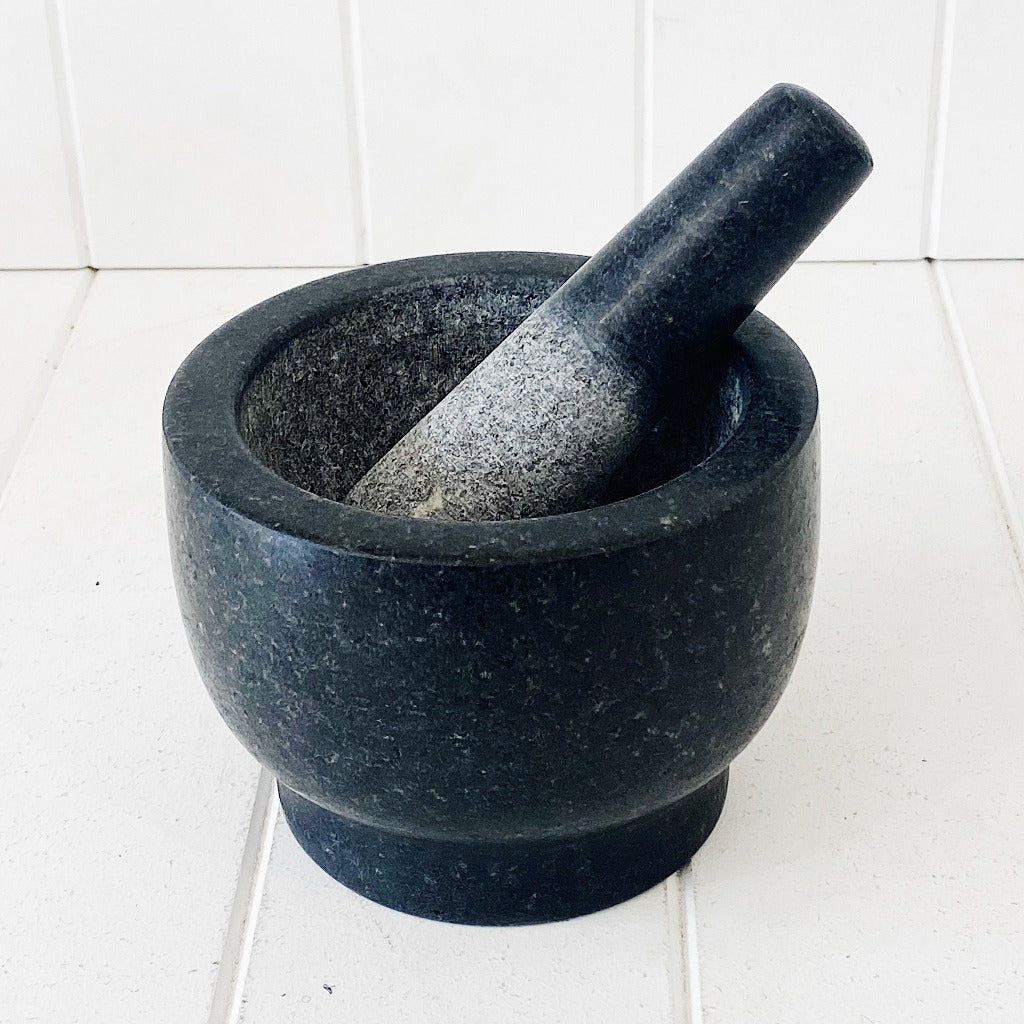 This Polished Granite Mortar and Pestle offers display-worthy function for your kitchen. Crafted from fine-quality and durable granite, this set will arm you for effortless food prep and makes for a perfect culinary gift.| Bliss Gifts &amp; Homewares | Unit 8, 259 Princes Hwy Ulladulla | South Coast NSW | Online Retail Gift &amp; Homeware Shopping | 0427795959, 44541523