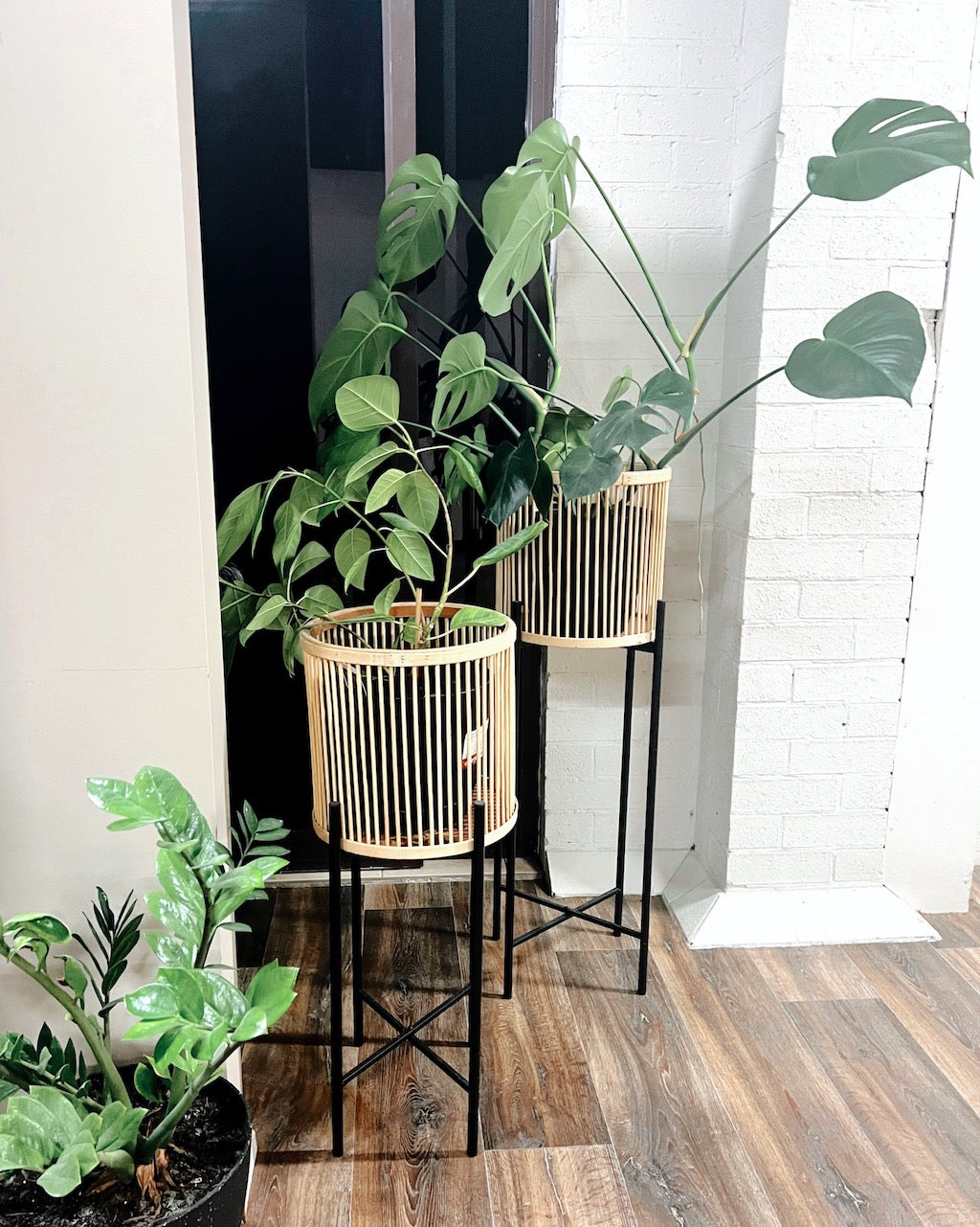 Rhythm Plant Stands - metal base - stunning natural bamboo basket - Large: 35x100cm - Small: 35x80cm - Basket size: 31x31cm | Salt&amp;Pepper |Bliss Gifts &amp; Homewares - Unit 8, 259 Princes Hwy Ulladulla - Shop Online &amp; In store - 0427795959, 44541523 - Australia wide shipping