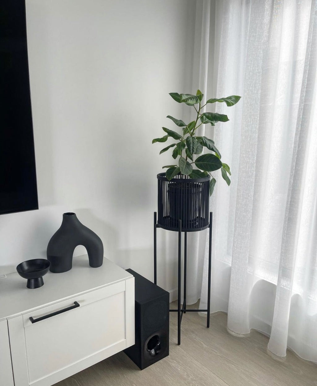 Rhythm Plant Stands - metal base - stunning black bamboo basket - Large: 35x100cm - Small: 35x80cm - Basket size: 31x31cm | Salt&amp;Pepper |Bliss Gifts &amp; Homewares - Unit 8, 259 Princes Hwy Ulladulla - Shop Online &amp; In store - 0427795959, 44541523 - Australia wide shipping