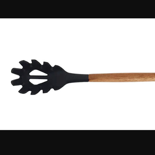 Bialetti St Clare Acacia Handle Silicone Spaghetti Spoon - Kitchen Utensils - black silicone head - heat resistant up to 500degrees - solid acacia handle |Bliss Gifts &amp; Homewares - Unit 8, 259 Princes Hwy Ulladulla - Shop Online &amp; In store - 0427795959, 44541523 - Australia wide shipping 