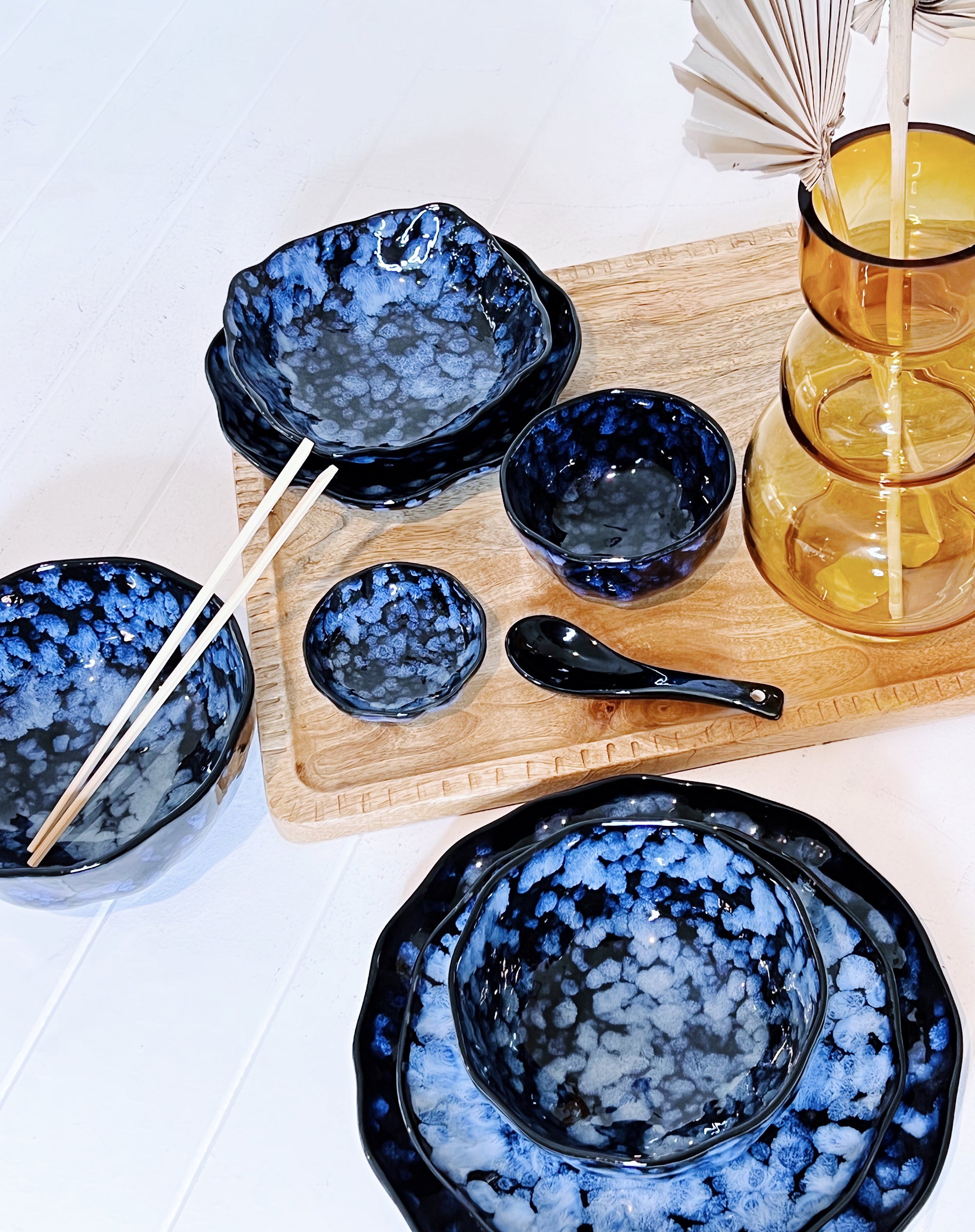 Azure serving bowl