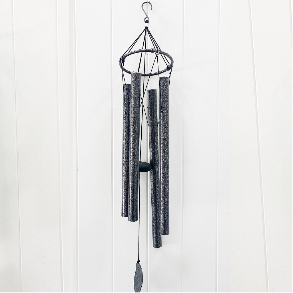 Our bold and beautiful Silver Classic Tuned Wind Chime with Natures Melody features 4 large tubes in all different sizes to give different sounds to your outdoor space.| Bliss Gifts &amp; Homewares | Unit 8, 259 Princes Hwy Ulladulla | South Coast NSW | Online Retail Gift &amp; Homeware Shopping | 0427795959, 44541523
