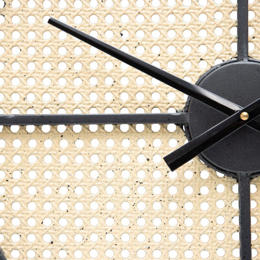 Full of style and character, our Tropea XXL Round Wall Clock 70cm is a beautiful statement clock. The black metal framework allows the natural rattan style backing to add warmth and texture to any space.| Bliss Gifts &amp; Homewares | Unit 8, 259 Princes Hwy Ulladulla | South Coast NSW | Online Retail Gift &amp; Homeware Shopping | 0427795959, 44541523