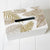 Our Tissue Box cover in White and Gold is beautiful enough to earn a permanent spot on your nightstand or desk. The long shape makes it great for accommodating both square and rectangular-shaped or tall and short tissue holders. Fill it napkins and tissues by themselves or along with its packaging.| Bliss Gifts & Homewares | Unit 8, 259 Princes Hwy Ulladulla | South Coast NSW | Online Retail Gift & Homeware Shopping | 0427795959, 44541523