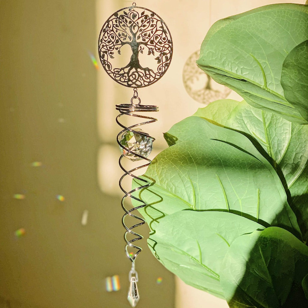 Our Tree Of Life Vortex Spiral Spinner is so delicately impressive and would fit into any home style, inside or outside. It creates the vortex illusion by spinning with an intricately detailed Tree of Life symbol hanging above. 37cm.| Bliss Gifts &amp; Homewares | Unit 8, 259 Princes Hwy Ulladulla | South Coast NSW | Online Retail Gift &amp; Homeware Shopping | 0427795959, 44541523