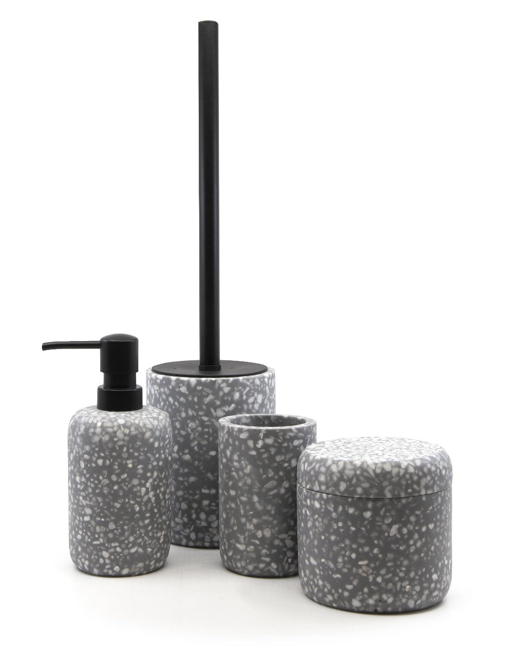 Venice Grey Terrazzo Canister - Salt&amp;Pepper - Made from durable resin in a delightfully sleek shape - features a matte finish with an on-trend terrazzo inlay |Bliss Gifts &amp; Homewares - Unit 8, 259 Princes Hwy Ulladulla - Shop Online &amp; In store - 0427795959, 44541523 - Australia wide shipping 