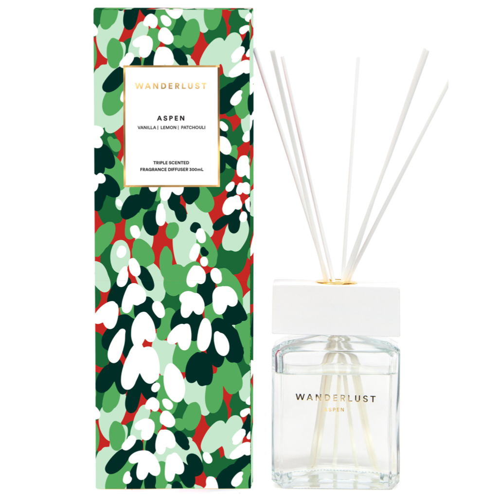 This 300ml ASPEN diffuser from salt&amp;pepper&#39;s WANDERLUST collection. Stylishly packaged, this diffuser and cotton stick set is filled with an energetic blend of bergamot, tonka bean and cedar-nestling you in amongst the peaks of Aspen&#39;s spectacular mountains.| Bliss Gifts &amp; Homewares | Unit 8, 259 Princes Hwy Ulladulla | South Coast NSW | Online Retail Gift &amp; Homeware Shopping | 0427795959, 44541523