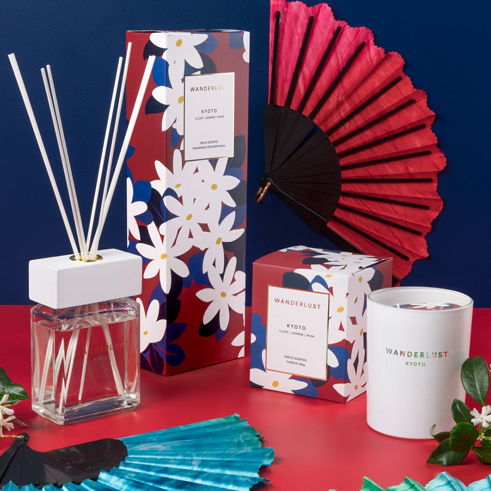 From Salt&Pepper's WANDERLUST collection is this colourfully packaged 300ml KYOTO diffuser and cotton stick set filled with an exotic blend of clove, jasmine and musk. Enjoying a lifespan of 14 weeks.| Bliss Gifts & Homewares | Unit 8, 259 Princes Hwy Ulladulla | South Coast NSW | Online Retail Gift & Homeware Shopping | 0427795959, 44541523