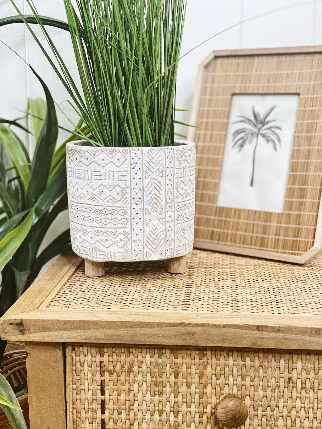 Modern White Tribal Pots | Decorative Planters 