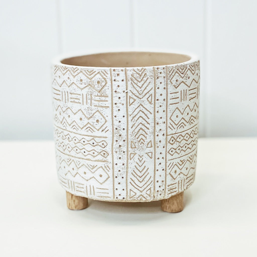 White Tribal Pots | Unique Planters