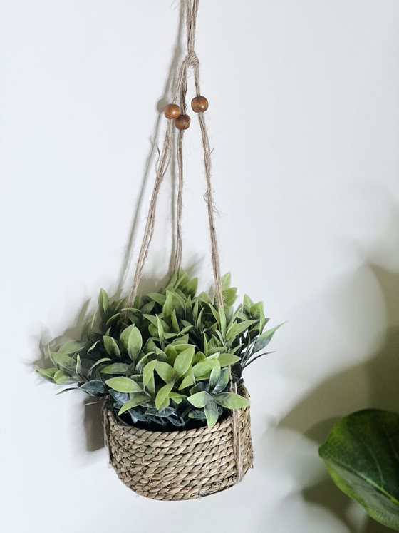 Bring the outdoors in with our Woven Rope Hanging Planters with Faux Plant. With these gorgeous woven rope baskets, it is sure to add some lovely bohemian/coastal texture to your space with beautiful life like artificial plants. Approx 15cm.| Bliss Gifts & Homewares | Unit 8, 259 Princes Hwy Ulladulla | South Coast NSW | Online Retail Gift & Homeware Shopping | 0427795959, 44541523