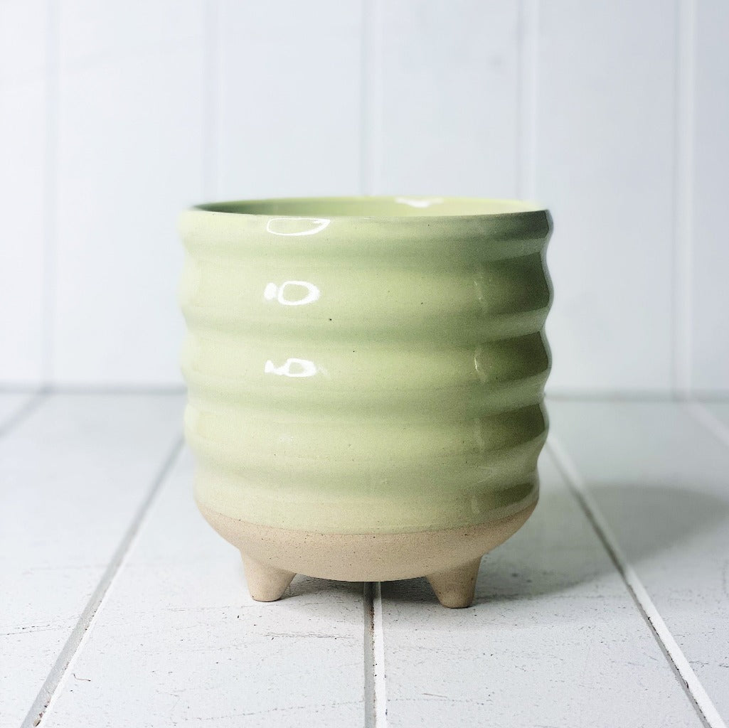 Display your favourite floral accents with our beautiful Yoshi Ceramic Pot with Feet. The soft tone will suit any decor, while the curved edges adds texture to any space. 14x14x14.2cm.| Bliss Gifts &amp; Homewares | Unit 8, 259 Princes Hwy Ulladulla | South Coast NSW | Online Retail Gift &amp; Homeware Shopping | 0427795959, 44541523