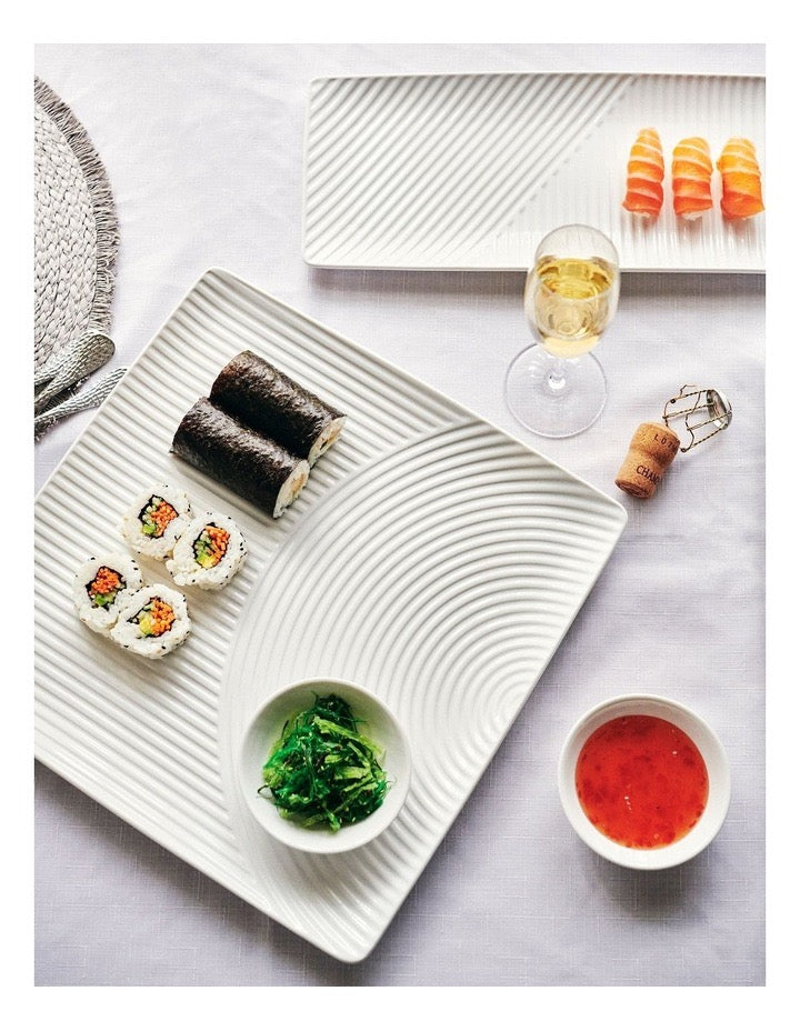 Ready to play host? Serve up a delicious platter of sushi and Vietnamese rolls (or maybe this weekend it&#39;s sausage rolls and tomato sauce?) on our Zen platter. Designed for sharing, our Zen stoneware serving platter is an all-rounder.| Bliss Gifts &amp; Homewares | Unit 8, 259 Princes Hwy Ulladulla | South Coast NSW | Online Retail Gift &amp; Homeware Shopping | 0427795959, 44541523