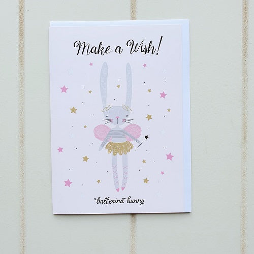 Make a wish Bunny Birthday Greeting Card. Give this dancing ballerina bunny to the little ballerina in your life! perfect for the tiny performer in the family. | Bliss Gifts &amp; Homewares | Unit 8, 259 Princes Hwy Ulladulla | South Coast NSW | Online Retail Gift &amp; Homeware Shopping | 0427795959, 44541523