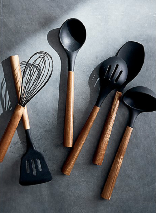 Bialetti St Clare Acacia Handle Silicone Slotted Spoon - Kitchen Utensils - black silicone head - heat resistant up to 500degrees - solid acacia handle |Bliss Gifts &amp; Homewares - Unit 8, 259 Princes Hwy Ulladulla - Shop Online &amp; In store - 0427795959, 44541523 - Australia wide shipping 