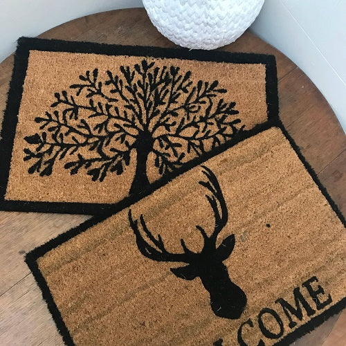 Our Black Frame Tree Of Life Door Mat is the perfect way to create a relaxed feel to your home before your guests even step foot inside with its welcoming tree design - 40x60 - Natural background with black text - Made from Natural coir fibres - PVC backing | Bliss Gifts &amp; Homewares | Unit 8, 259 Princes Hwy Ulladulla | South Coast NSW | Online Retail Gift &amp; Homeware Shopping | 0427795959, 44541523