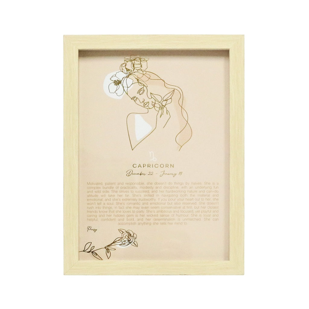 The Mystique Astrological Framed Prints feature whimsical and feminine illustrations combined with a pastel colour palette. The collection features 12x framed prints for each astrological star sign and gold foil detail for an elegant finished look.| Bliss Gifts & Homewares | Unit 8, 259 Princes Hwy Ulladulla | South Coast NSW | Online Retail Gift & Homeware Shopping | 0427795959, 44541523