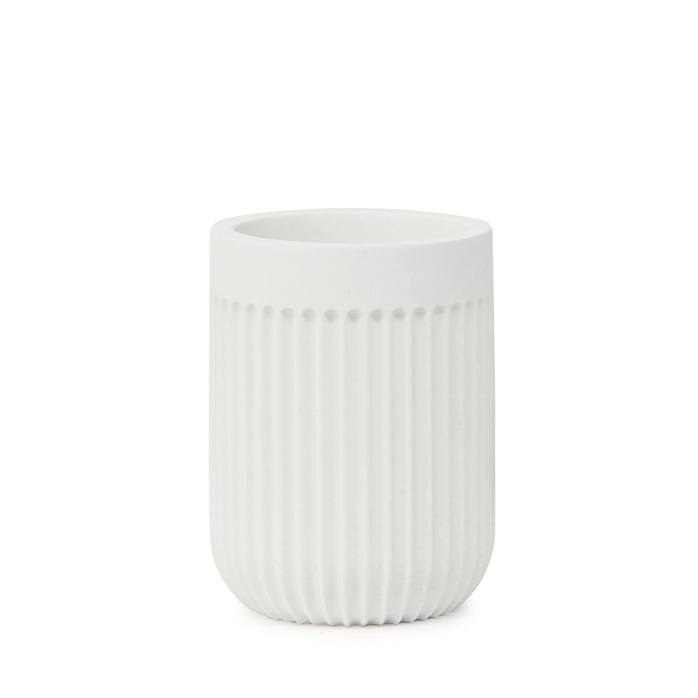 Embrace the latest trends in bathroom styling with the Cult Tumbler, apart of salt&amp;pepper&#39;s Suds collection. Made from poly resin, this 7x10cm tumbler in monochromatic matte white enjoys a minimalist design with a ribbed texture finish.| Bliss Gifts &amp; Homewares | Unit 8, 259 Princes Hwy Ulladulla | South Coast NSW | Online Retail Gift &amp; Homeware Shopping | 0427795959, 44541523