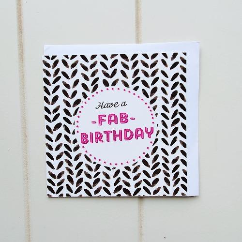 Have a Fab Birthday Black and pink Greeting Card. Our pink and black Fabulous square birthday card is awaiting your handwritten note of love and appreciation towards that B&#39;day Person! Card has the words &quot;Happy Birthday&quot; inside the card. | Bliss Gifts &amp; Homewares | Unit 8, 259 Princes Hwy Ulladulla | South Coast NSW | Online Retail Gift &amp; Homeware Shopping | 0427795959, 44541523