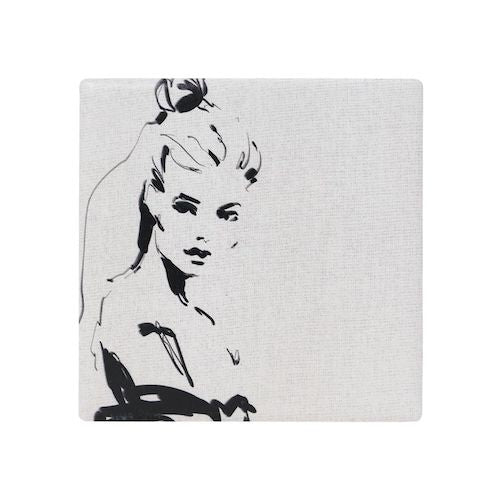 SPLOSH | French ladyCeramic Coaster | 10.8x10.8cm | Ceramic with cork backing | French lady | Bliss Gifts &amp; Homewares | Milton | Online &amp; In-store | 0427795959 | Afterpay available