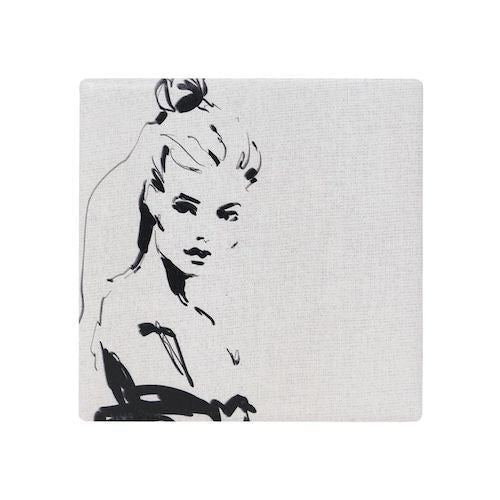 SPLOSH | French ladyCeramic Coaster | 10.8x10.8cm | Ceramic with cork backing | French lady | Bliss Gifts & Homewares | Milton | Online & In-store | 0427795959 | Afterpay available