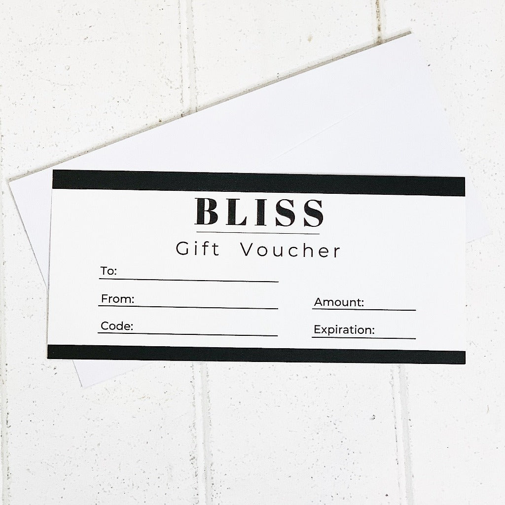 Give the gift of choice with a Bliss Gift Voucher. Can be redeemed in-store or online. Gift vouchers purchased online are automatically emailed to you instantly after purchase. Each voucher is issued a unique code that is to be applied at checkout either online or in-store.| Bliss Gifts & Homewares | Unit 8, 259 Princes Hwy Ulladulla | South Coast NSW | Online Retail Gift & Homeware Shopping | 0427795959, 44541523