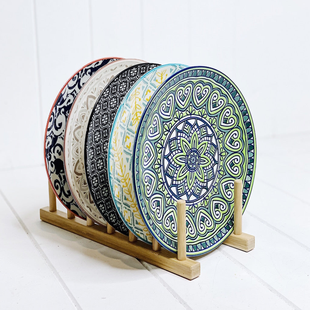 Moroccan Style Entree Plate Small – perfect for an entree, small meals, sandwich or a side dish - Moroccan Style Dinnerware - Mix &amp; Match - 22cmW x 2cmH - wide range of colours and patterns - Commercial Grade quality - Patterns Picked at random |Bliss Gifts &amp; Homewares - Unit 8, 259 Princes Hwy Ulladulla - Shop Online - 0427795959, 44541523 - Australia wide shipping – AfterPay Available 