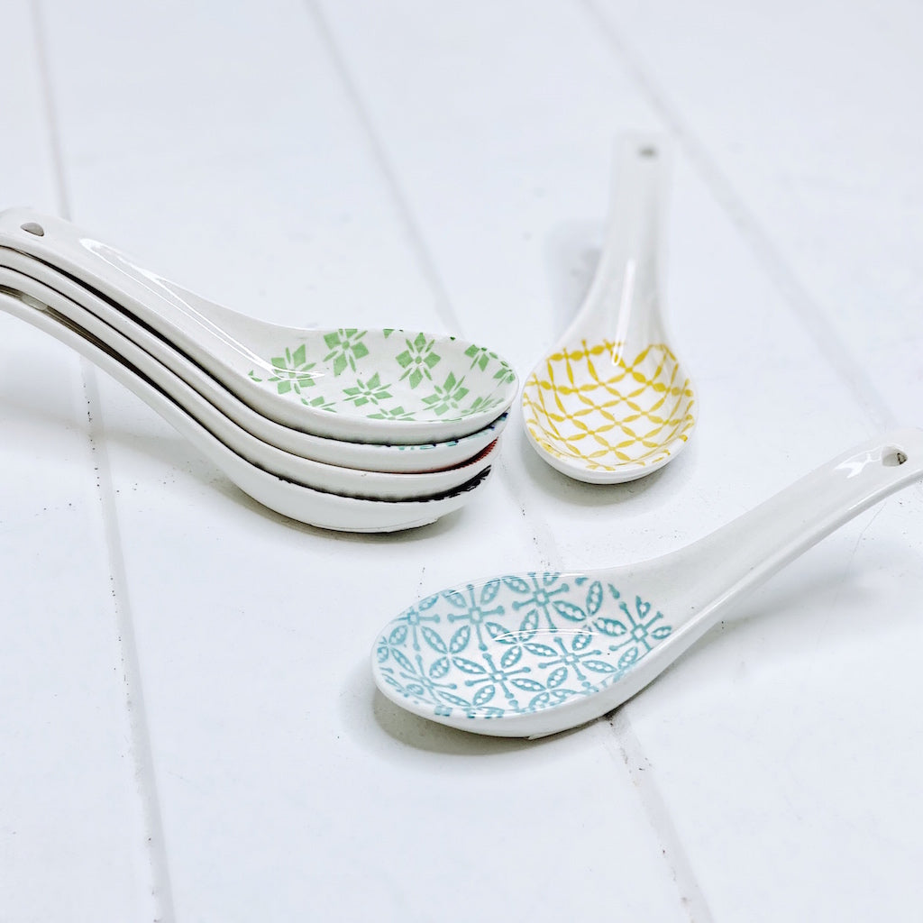 Moroccan Style Ceramic Spoon - Moroccan Style Dinnerware - Mix &amp; Match - 13x4cm - wide range of colours and patterns - mix and match - Commercial Grade quality - Bliss Gifts &amp; Homewares - Unit 8, 259 Princes Hwy Ulladulla - Shop Online - 0427795959, 44541523 - Australia wide shipping