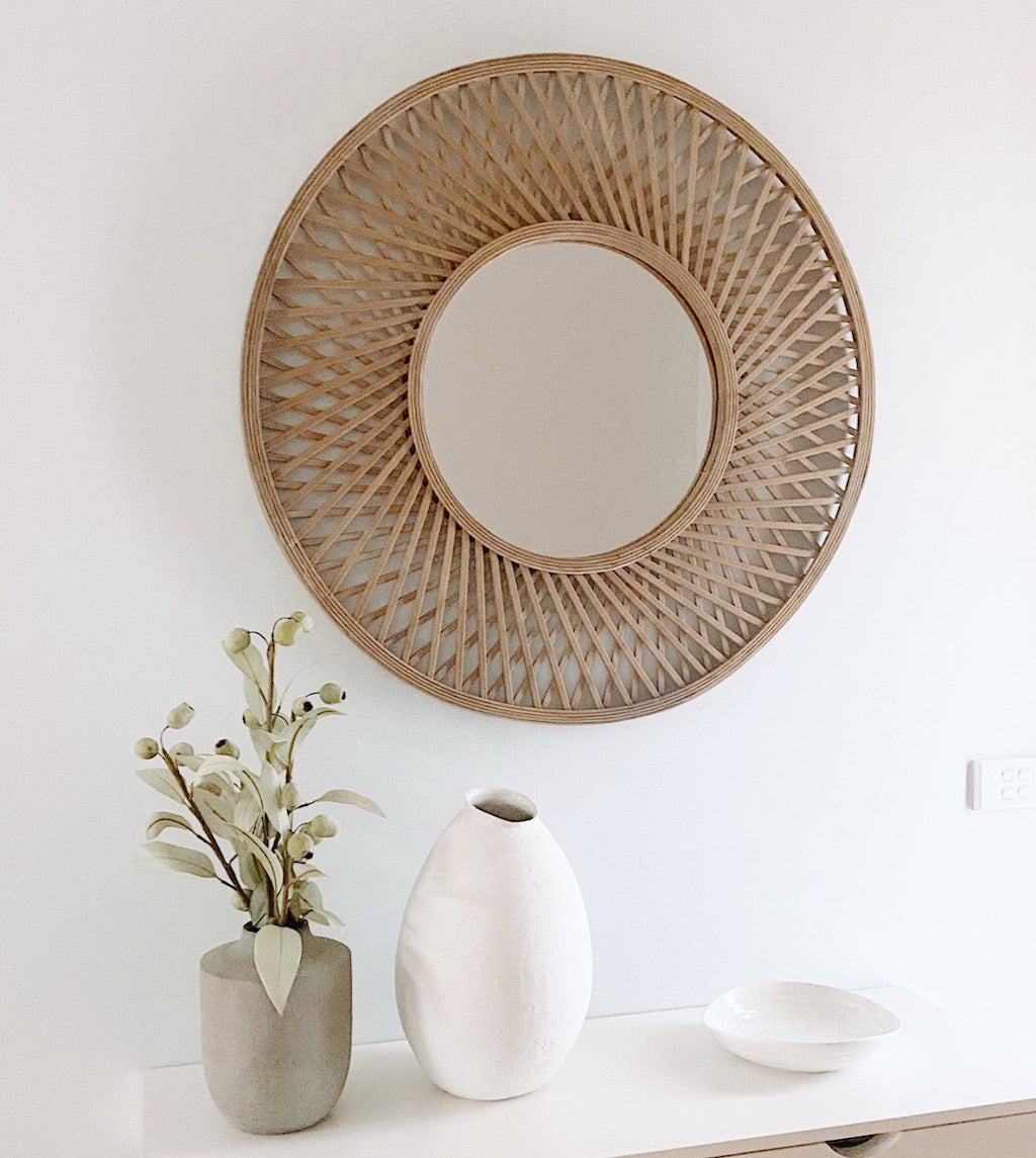 Mirrors - Rattan - Natural Oasis Round Rattan Mirror - 79cm |Bliss Gifts &amp; Homewares - Unit 8, 259 Princes Hwy Ulladulla - Shop Online &amp; In store - 0427795959, 44541523 - Australia wide shipping